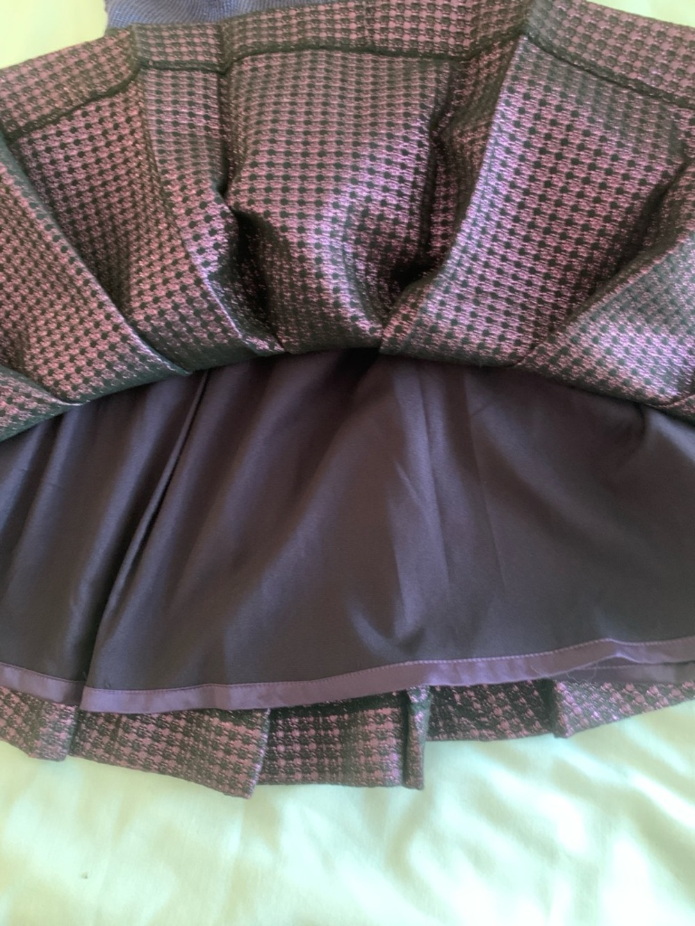 NWT Three Floor Metallic Purple Mini Dress EU 8 US 4 Peplum Lurex - Picture 4 of 10